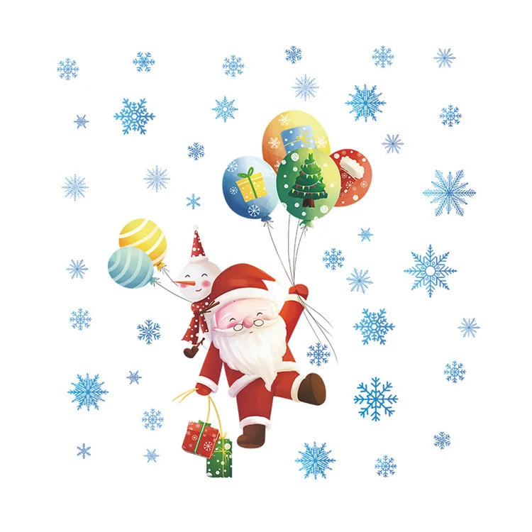 Weihnachts-Wandaufkleber, Weihnachtsmann, Elch-Dekor