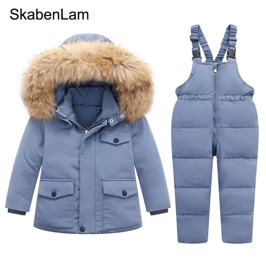 Real Fur Hooded Baby Winter Set