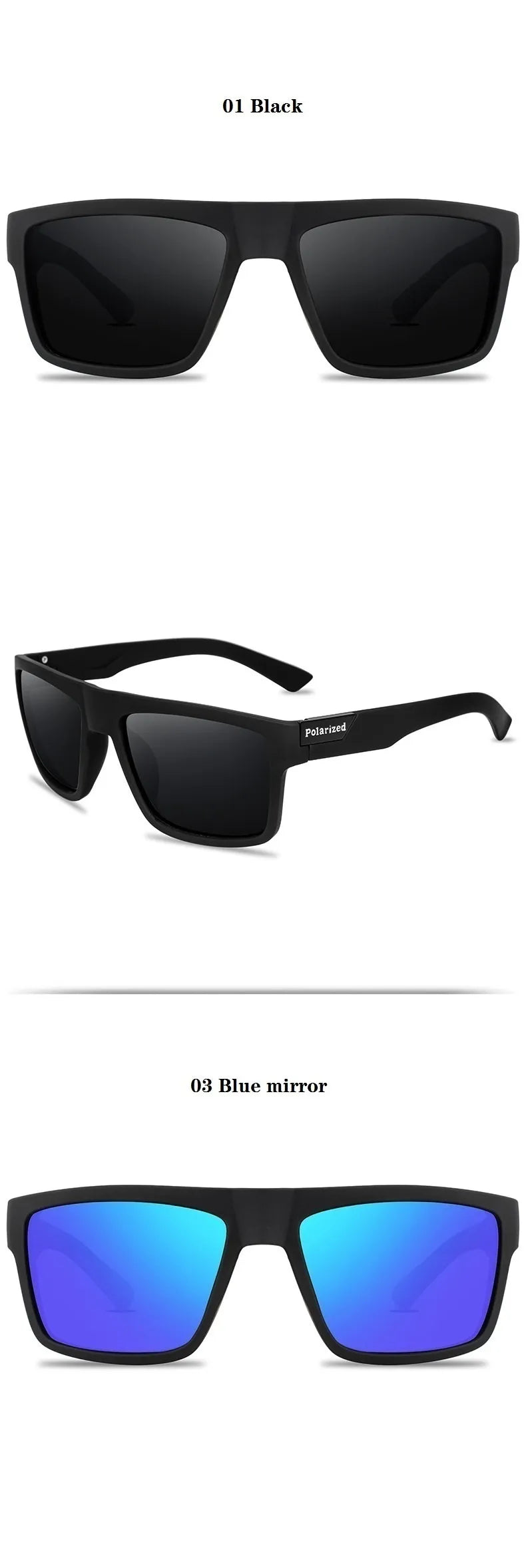 Unisex Square Polaroid Sunglasses Vintage Retro Style for Women Men