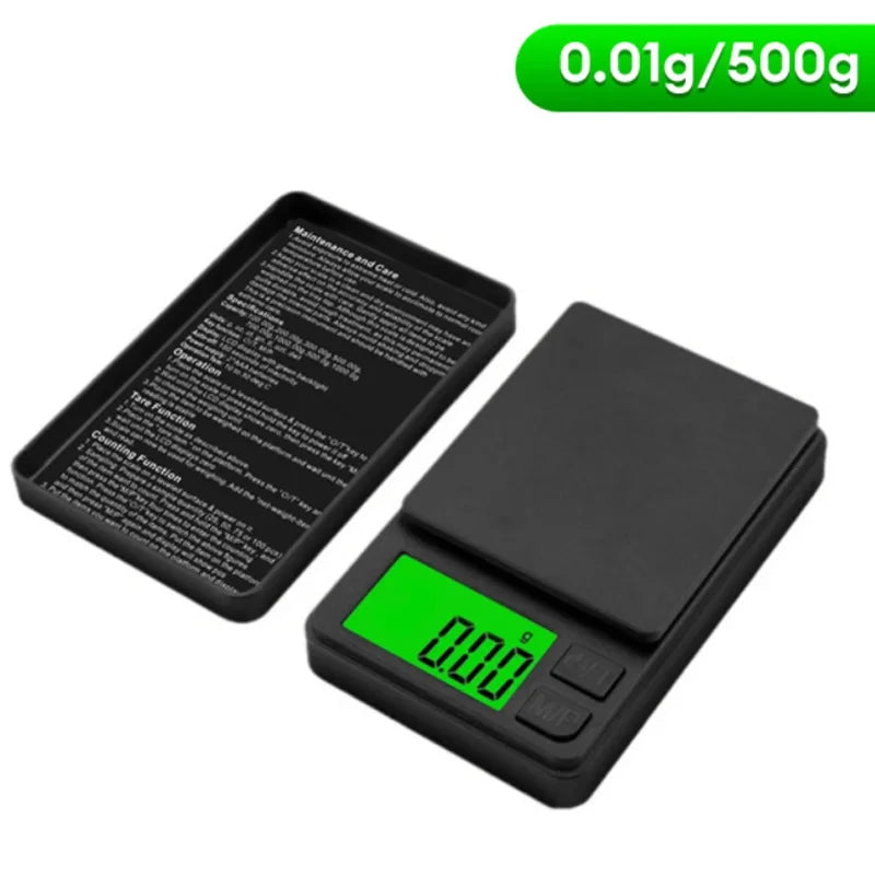 Balance de poche numérique de précision – Mini balance à grammes de 1 000 g x 0,01 g avec écran LCD rétroéclairé
