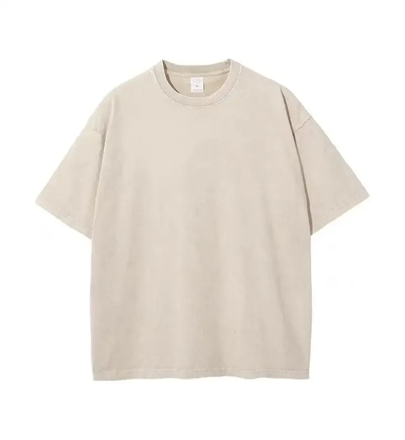 Men's Oversized Ragged Short Sleeve Cotton Round Neck T-shirts