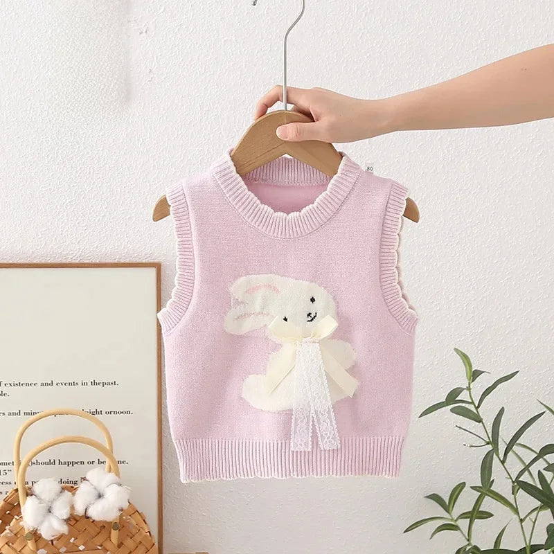 Kuscheliger Strickwestenpullover für Mädchen