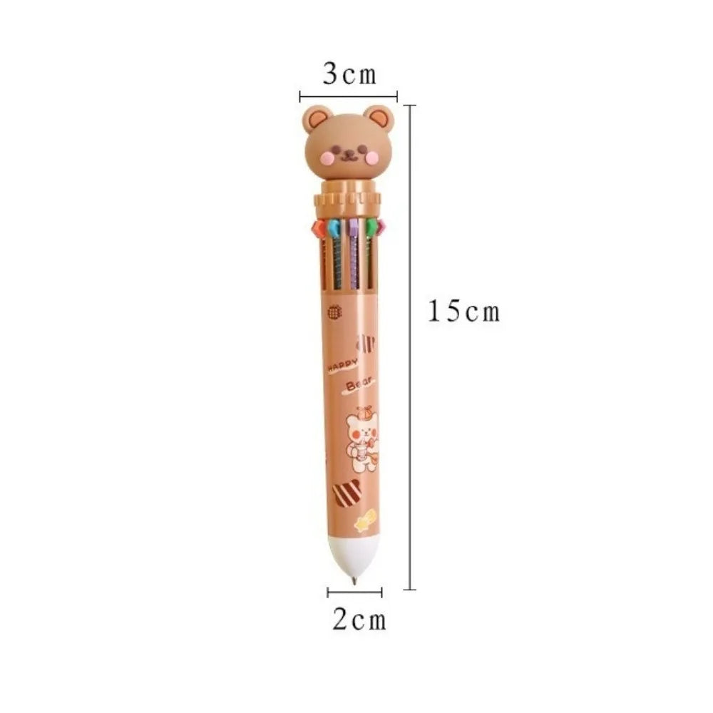 Stylo gel ours dessin animé 10 couleurs