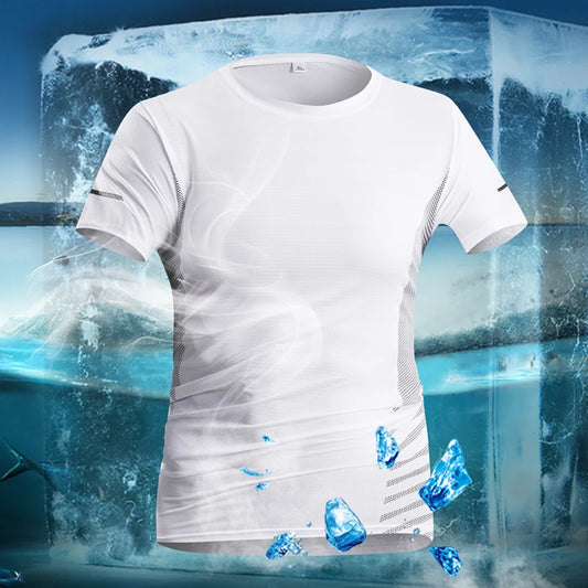 Men's Short Seleve Quick Dry Ice Silk Sport Running T-Shirts