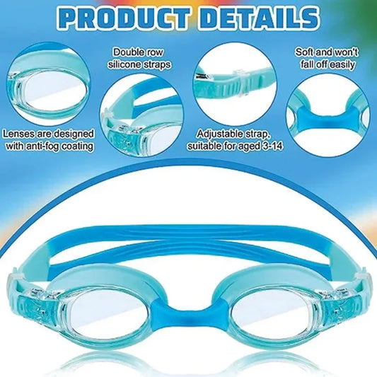 Wasserdichte Antibeschlag-Schwimmbrille für Kinder mit UV-gefärbten Gläsern
