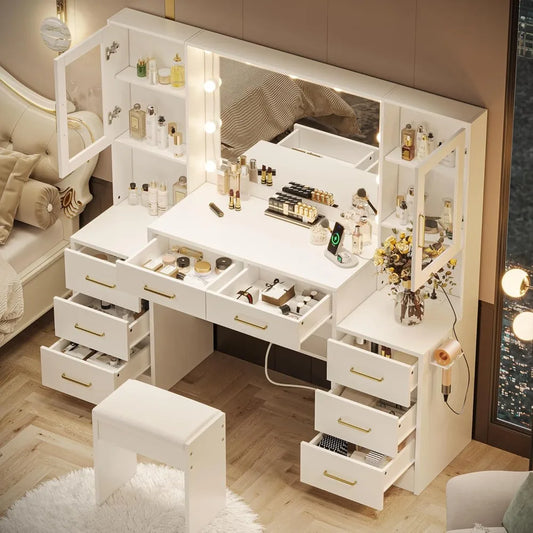 Glam Vanity Set-Black Desk