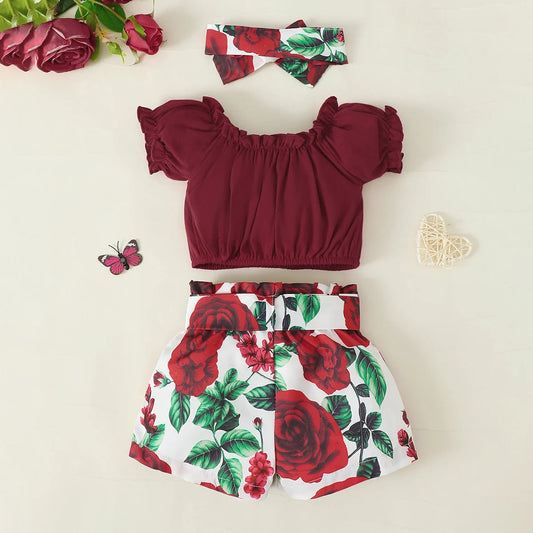 Summer Baby Girl 4-Piece Set Solid Color Jacket