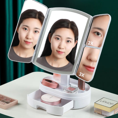 Foldable LED Makeup Mirror
