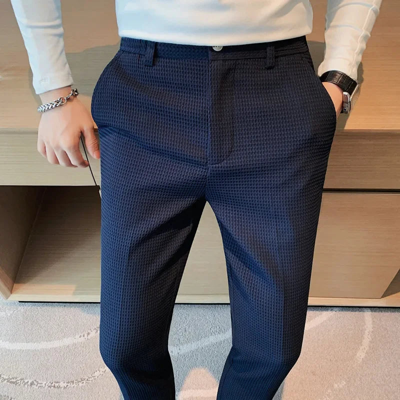 Pantalon habillé gaufré pour hommes