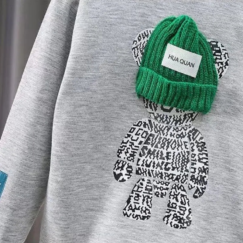 Boys' Cartoon Bear Sweater Set