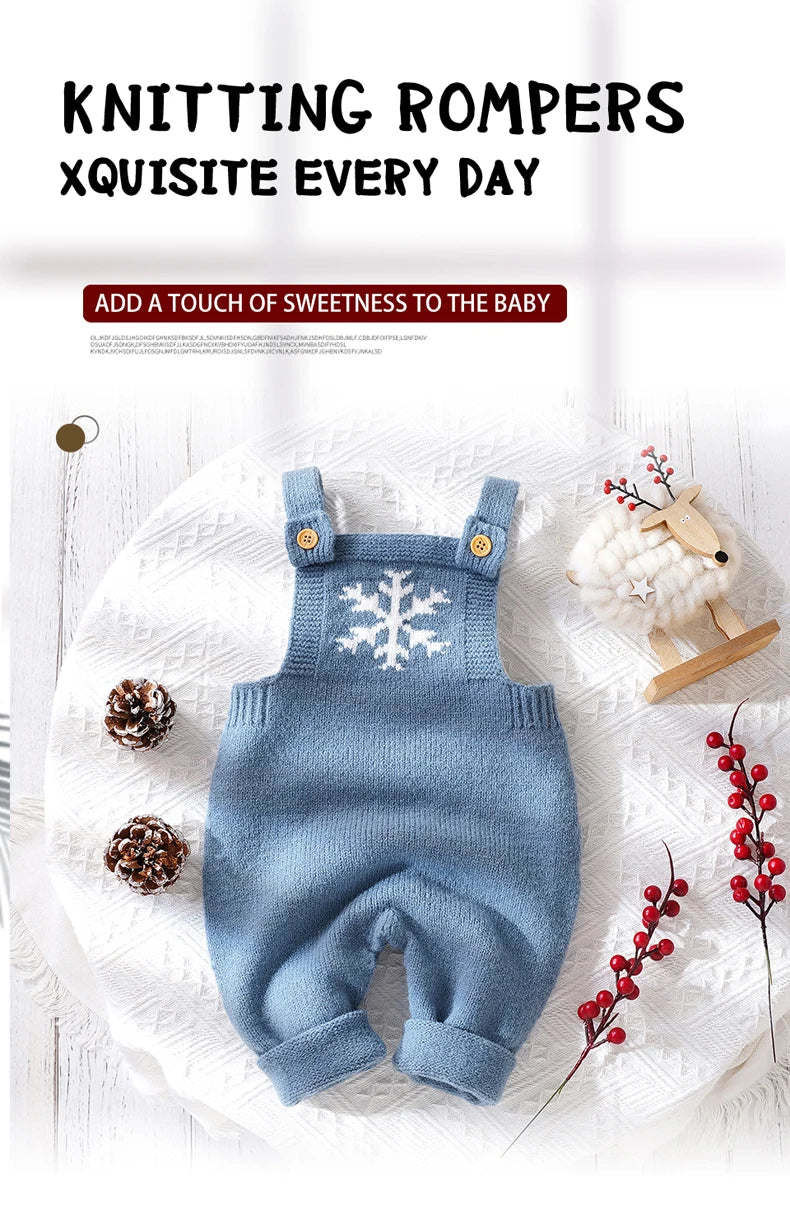 Snowflake Knitwear Baby Romper for 0-18M