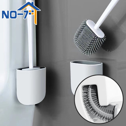 Silicone Toilet Brush Set - Modern Bathroom Cleaner