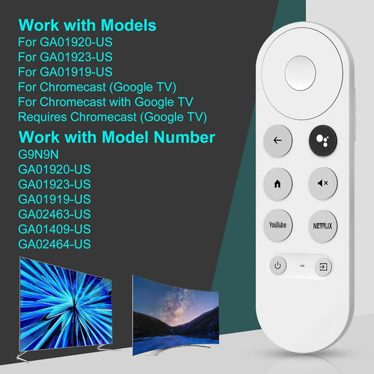 Voice Remote Control Replacement for Google Chromecast 4K Snow