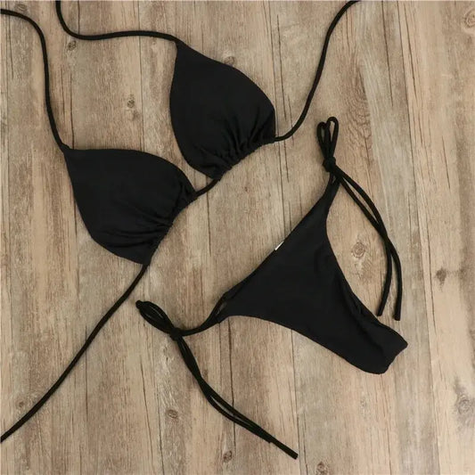 Split Strap Adjustable Bikini Set