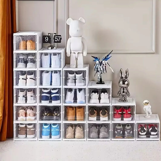 3pcs Plastic Shoe Boxes Set - Drawer Cases