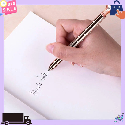 Large Diamond Crystal Ballpoint Pen - 1.0mm Metal Nib, Rhinestone Embellished