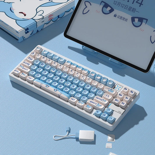 Capuchons de touches Profile PBT - Bleu et blanc - Style Gamer