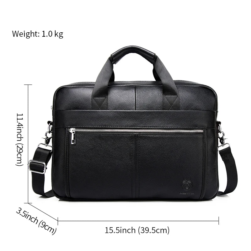 Genuine Leather Hard Laptop Briefcases for Men