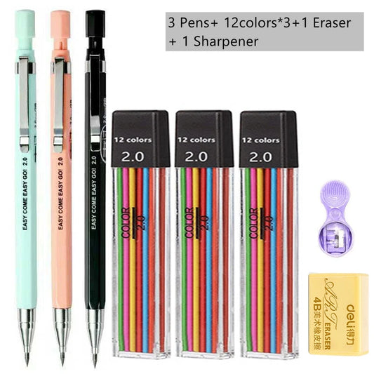 2.0mm Mechanical Pencil Set with 2B Lead Refills