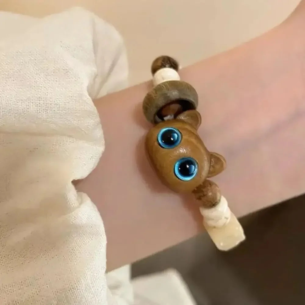 Bracelets de couple assortis - Bracelets lumineux en forme de tête de chat noir et blanc pour femmes et hommes - Cadeau d'amitié phosphorescent