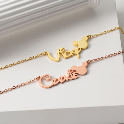 Custom Mickey Minnie Name Necklace