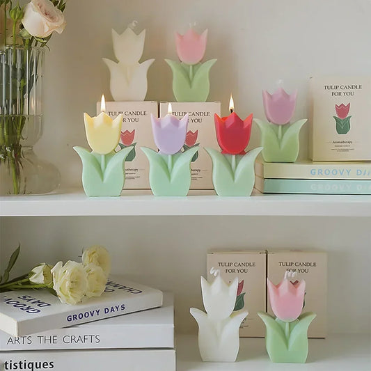 Tulip Flower Aromatherapy Candles - Aesthetic Room Decor