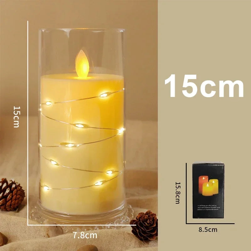 LED Flameless Flickering Candles - Clear Acrylic