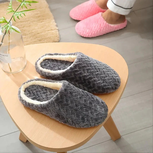 Unisex Fluffy Home Slippers - Non-Slip Indoor Wear