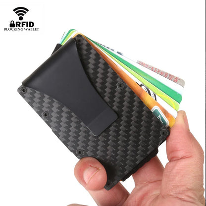 RFID-Blocking Carbon Fiber Aluminum Card Holder Wallet