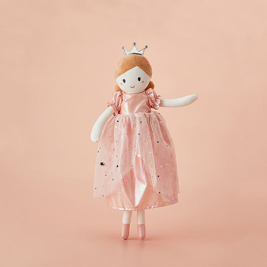Poupée en peluche princesse rose