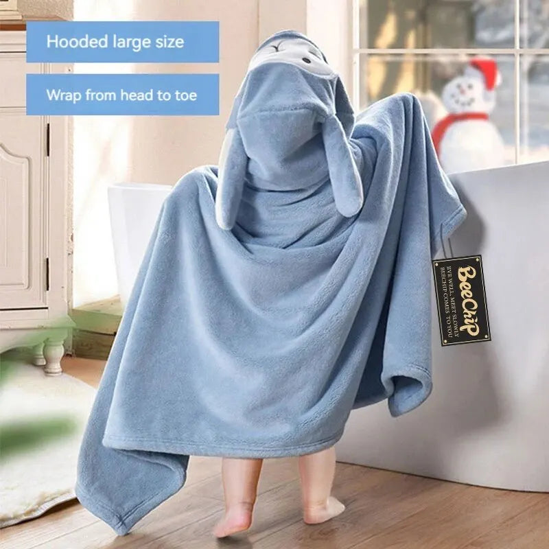Cartoon Animal Baby Bath Towel - Absorbent & Soft