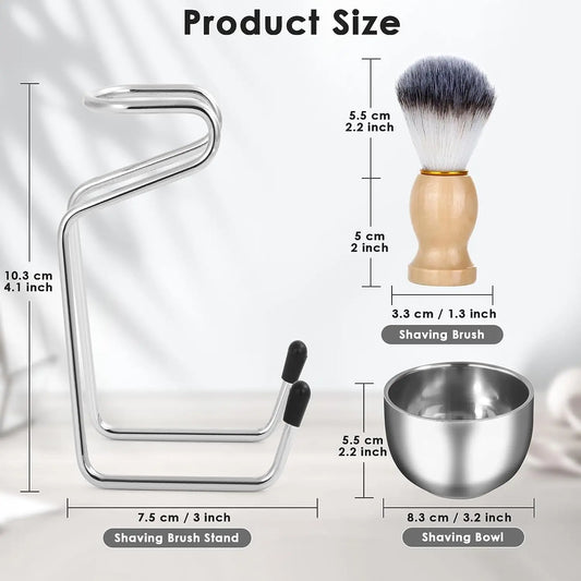 3-in-1 Mens Shaving Brush and Bowl Set