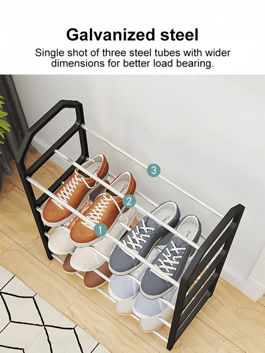 4 Layer Stainless Steel Shoe Rack Space Saving Organizer