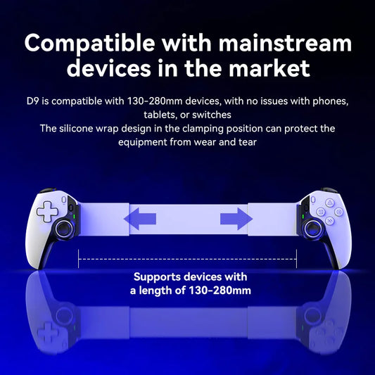Manette de jeu Bluetooth sans fil extensible pour téléphone portable et PC - Fonctions somatosensorielles à double hall