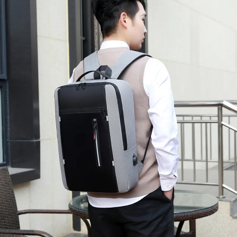 Waterproof USB Laptop Backpack for Men - 15.6 Inch Large Capacity