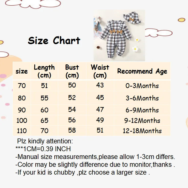 Plaid Ruffle Romper Set for Newborn Girls