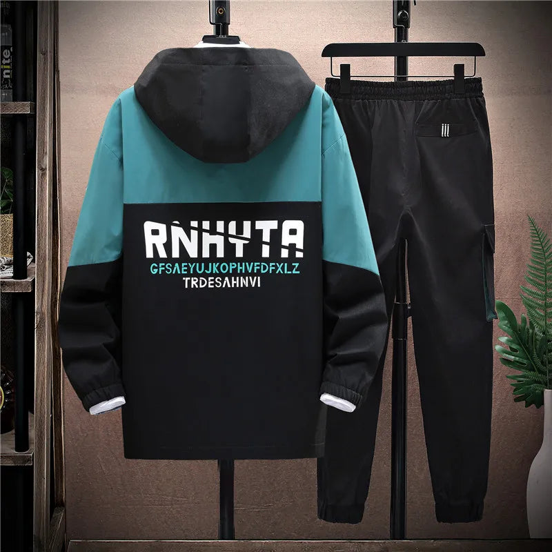 Herbst Casual Set für Herren - Kapuzenjacke & Hose