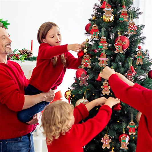 Mini Plastic Gingerbread Man Ornaments for Tree Decorations