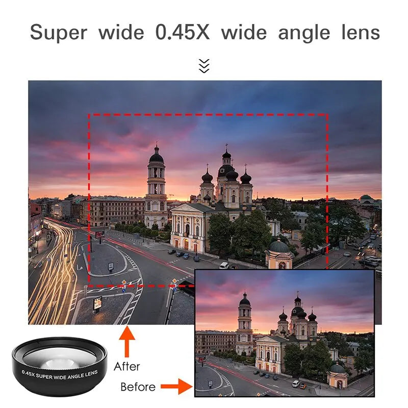 Universal Clip-on 0.45X Super Wide-Angle Macro Lens