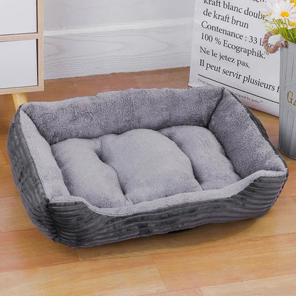 Plush Square Pet Bed Set