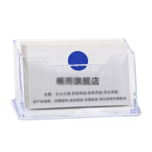 Acrylic Transparent Business Card Holder - Desktop Display Stand for Office Supplies