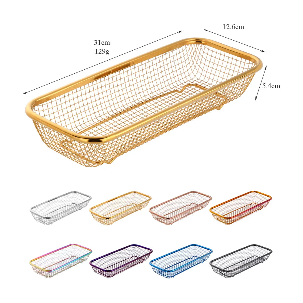 Rectangle Kitchen Drain Basket for Flatware Storage