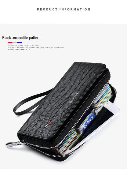 Anti-Theft Leather Long Wallet