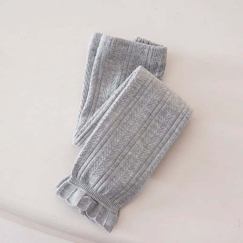 Leggings chauds en coton pour filles - Motif floral en dentelle