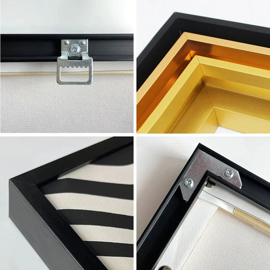 Black & Gold Metal Aluminum Canvas Frame