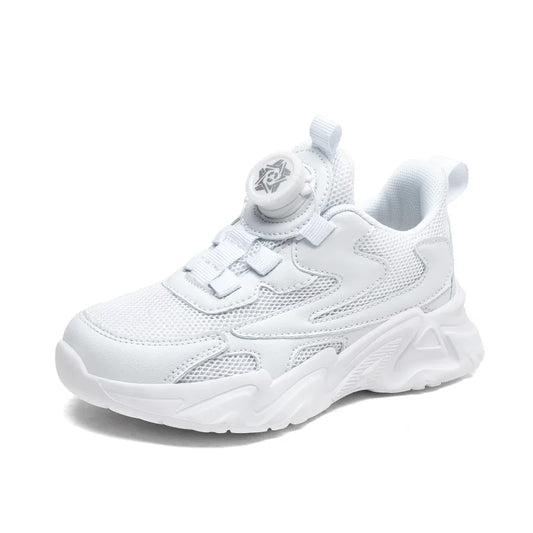 Boys and Girls Breathable White Mesh Sneakers