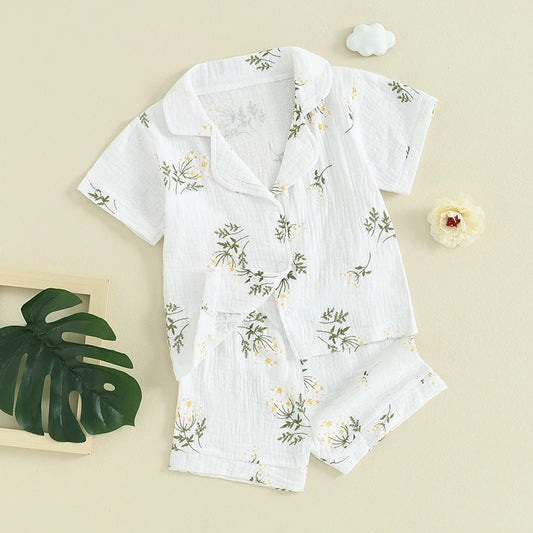 Summer Baby Girls Cute Floral Print Clothing Sets