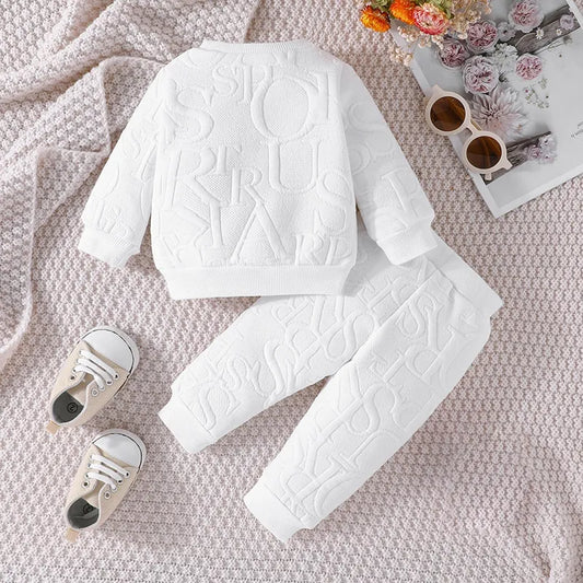 Langarm-T-Shirt mit Buchstaben für Jungen und Mädchen, 3–24 Monate