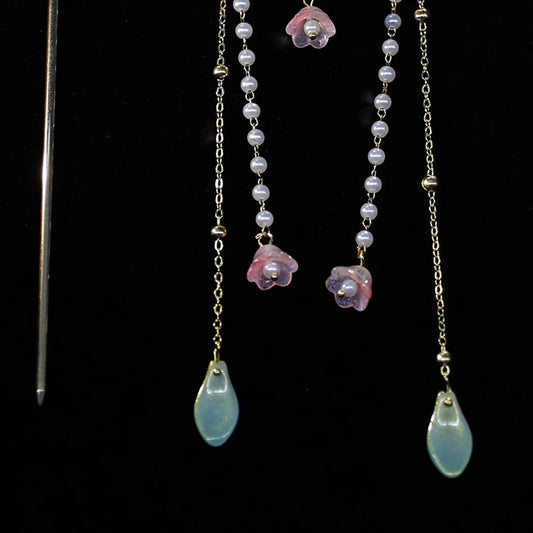 Ensemble pince à cheveux à pampilles et barrettes à perles