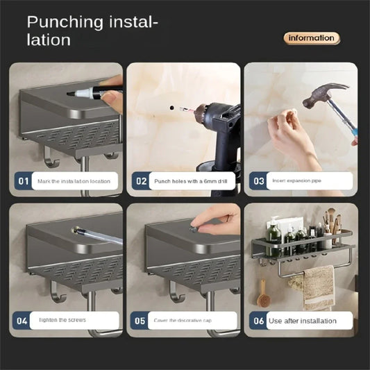 Wall-Mounted Large Spice Jar Storage Rack